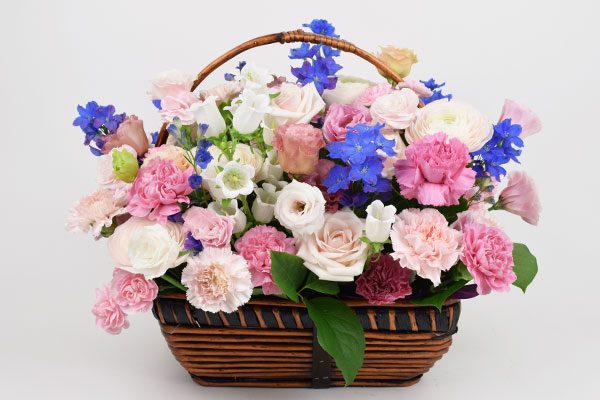 basket, flowerbasket, 봄꽃, 꽃바구니